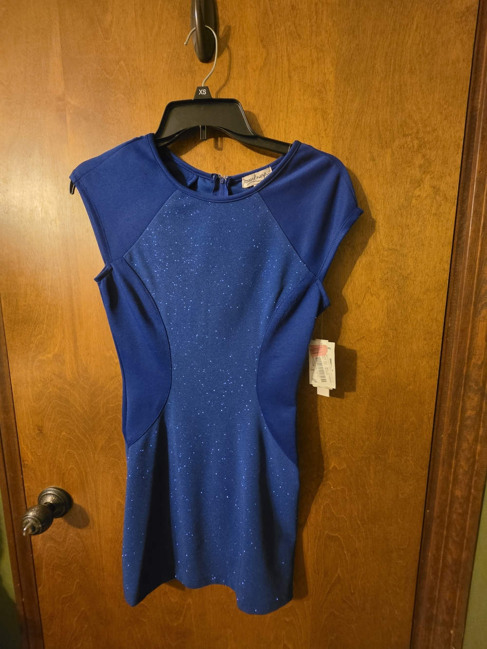 Xtraordinary Royal Blue Sparkle Fit-and-Flare Kids Dress